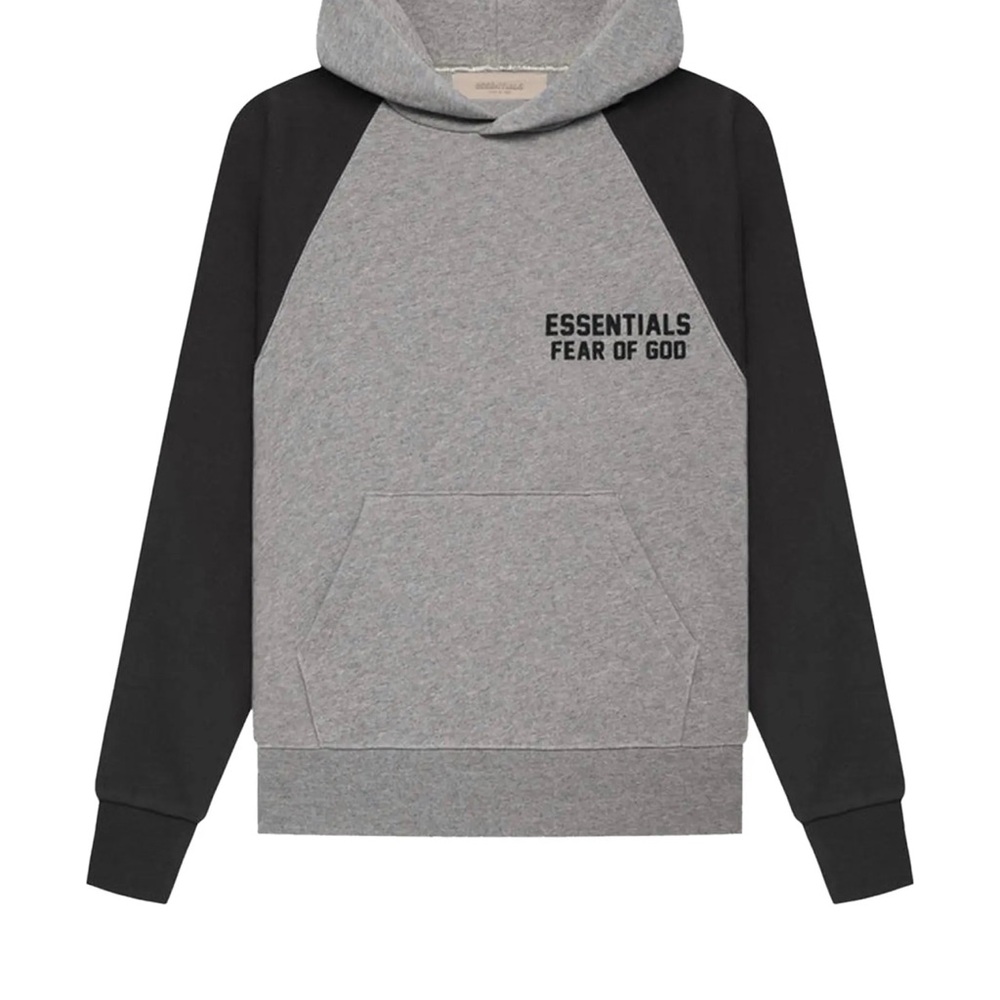 Essentials Gray and Black Kids Hoodie